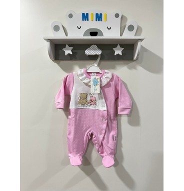 Babygrow Fininho 2 Ursinhos Rosa