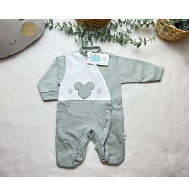 Babygrow Carinha Pintas Cinza  