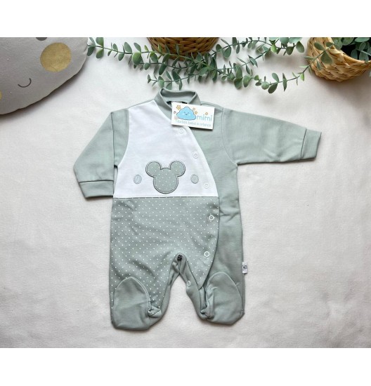 Babygrow Carinha Pintas Cinza  