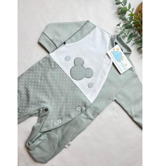 Babygrow Carinha Pintas Cinza  