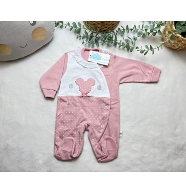 Babygrow Carinha Pintas Rosa Velho  