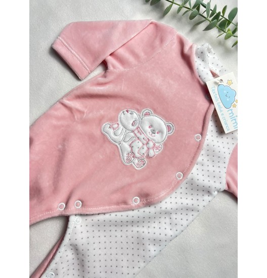 Babygrow Ursinho Cachecol Rosa Velho 