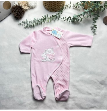 Babygrow Ursinho Cachecol Rosa 
