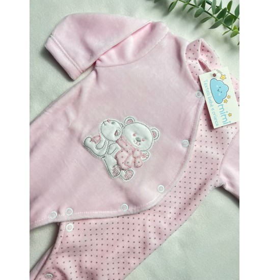 Babygrow Ursinho Cachecol Rosa 