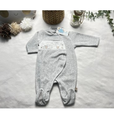 Babygrow Coração/Estrelas Cinza