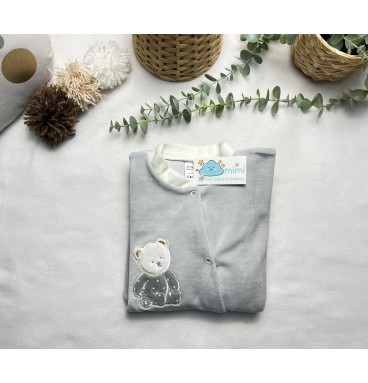 Babygrow/Pijaminha Ursinho Cinza 