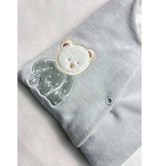 Babygrow/Pijaminha Ursinho Cinza 