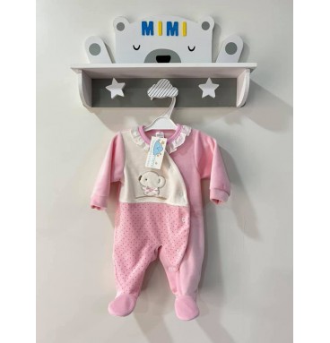 Babygrow Urso Lacinho Rosa 