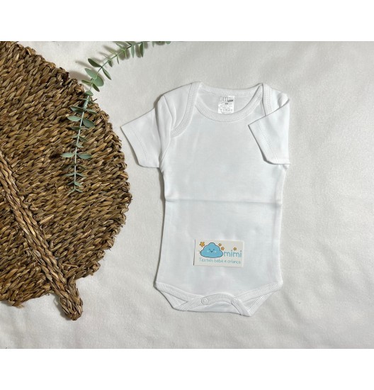 Body Manga Curta Simples Branco  