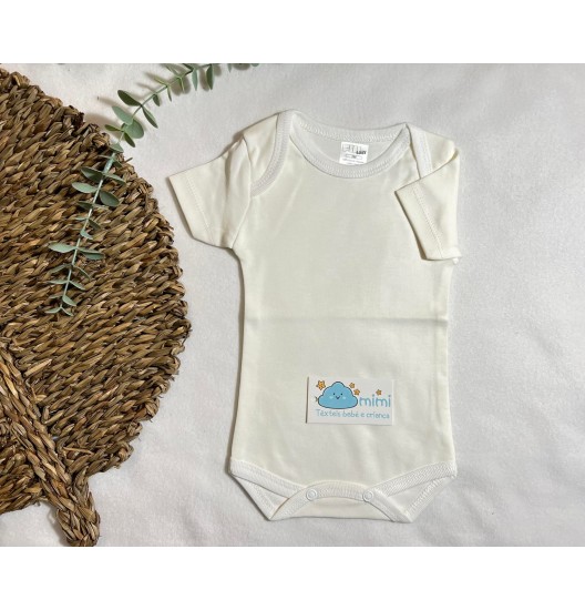 Body Manga Curta Simples Pérola 