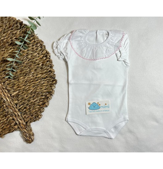 Body Manga Curta Golinha Grande Rosa  