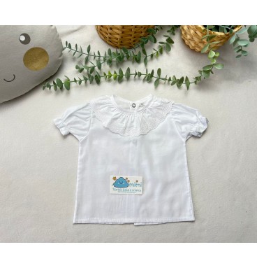 Blusa Gola Renda/Pintas Branca