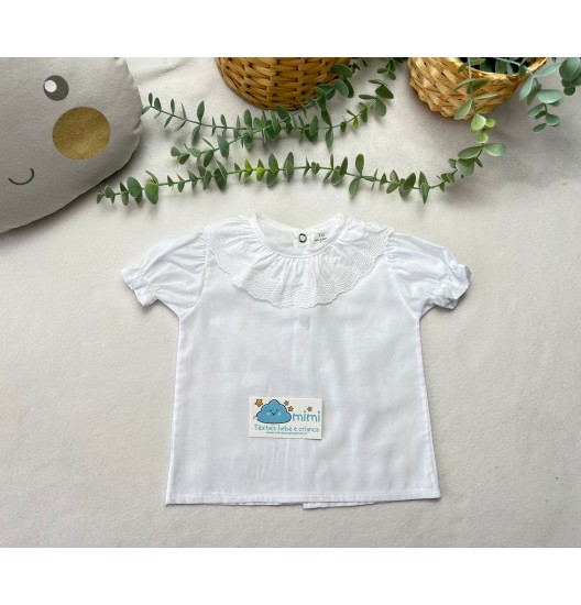 Blusa Gola Renda/Pintas Branca