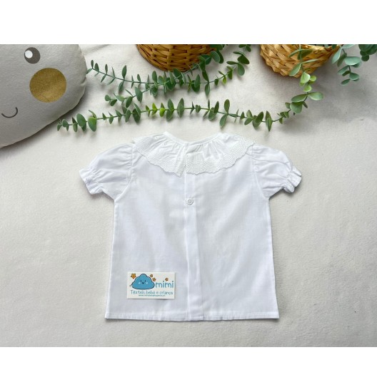 Blusa Gola Renda/Pintas Branca