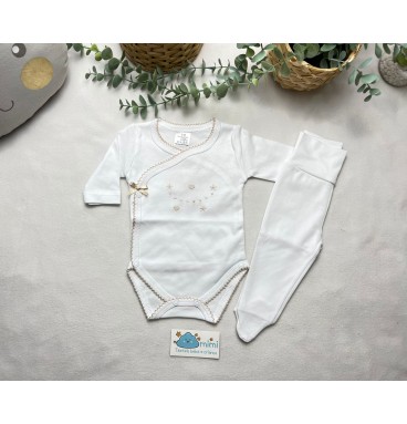 Body + Collant Corações e Estrelas Pérola