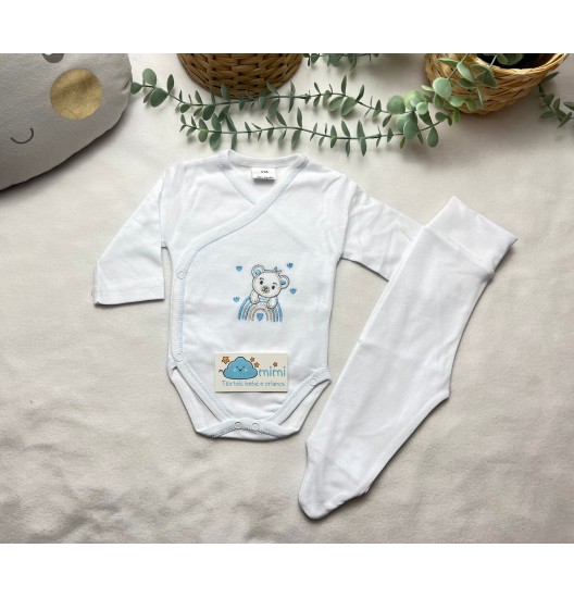 Body + Collant Arco Íris Azul  