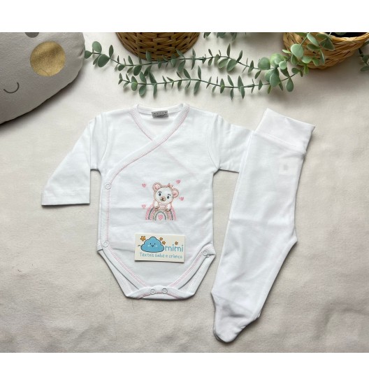 Body + Collant Arco Íris Rosa  