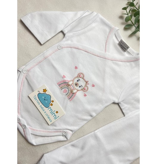 Body + Collant Arco Íris Rosa  