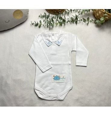 Body Golinha em Bico Âncora Azul  