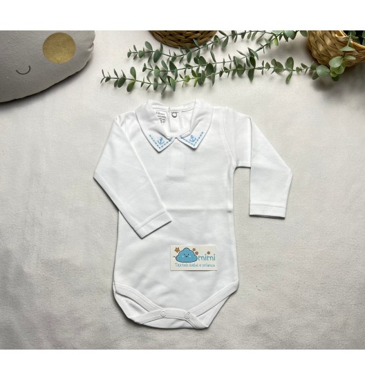 Body Golinha em Bico Âncora Azul  