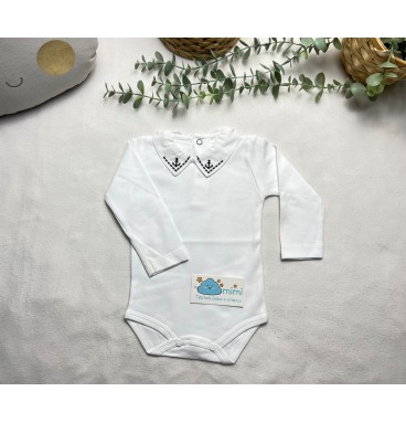 Body Golinha em Bico Âncora Marinho  