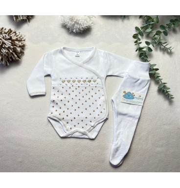 Body + Collant Corações Pérola  