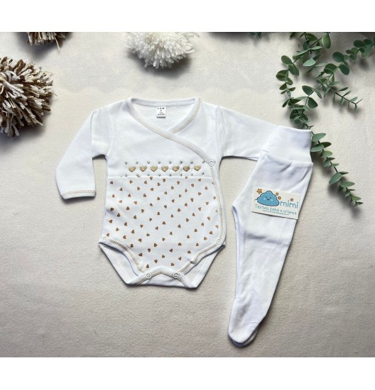 Body + Collant Corações Pérola  