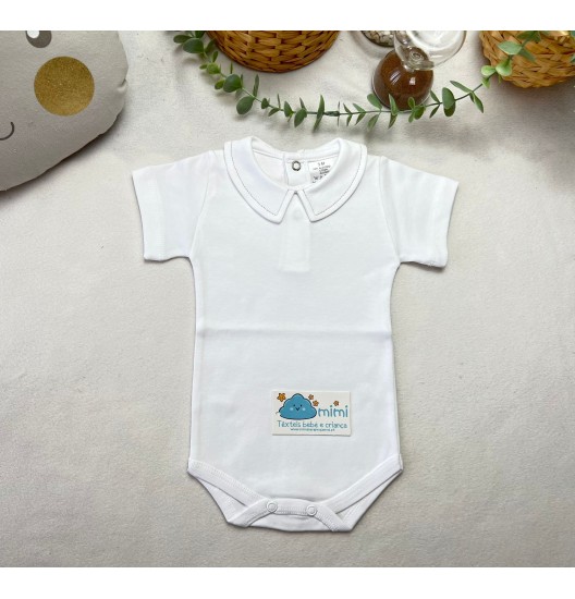 Body Manga Curta Golinha com Risquinha Areia  