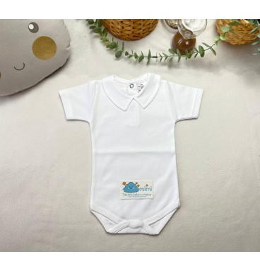Body Manga Curta Golinha com Risquinha Branco