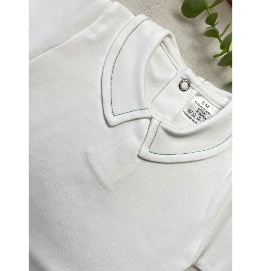 Body Manga Curta Golinha com Risquinha Verde