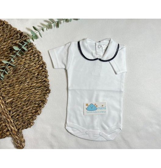 Body Manga Curta Golinha Pequena Marinho  