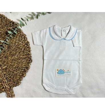 Body Manga Curta Golinha Pequena Azul