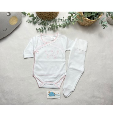 Body + Collant Corações e Estrelas Rosa  