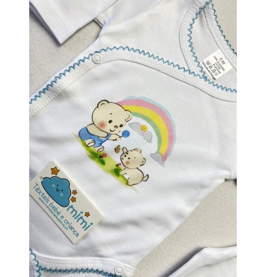 Body + Collant Ursinhos Arco Íris Azul  