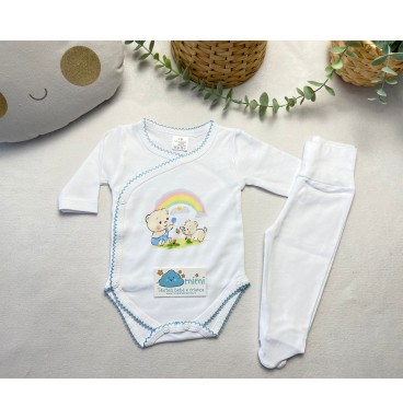 Body + Collant Ursinhos Arco Íris Azul  