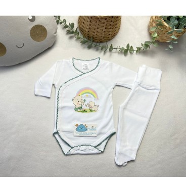 Body + Collant Ursinhos Arco Íris Verde  