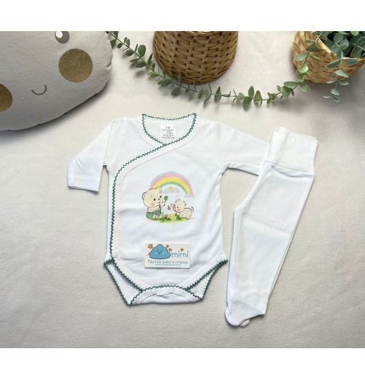 Body + Collant Ursinhos Arco Íris Verde  