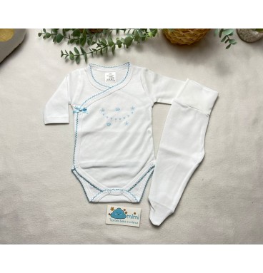 Body + Collant Corações e Estrelas Azul  