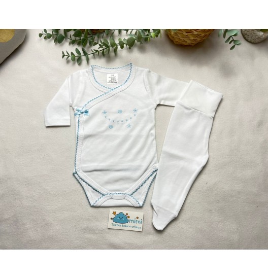 Body + Collant Corações e Estrelas Azul  