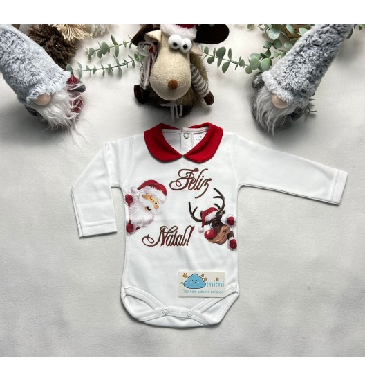 Body "Feliz Natal" Gola Pequena 