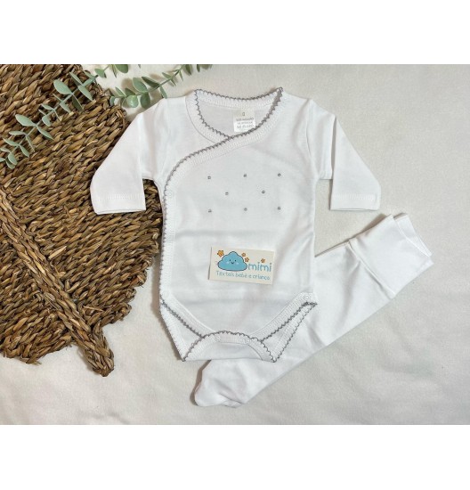 Body + Collant Pintas Cinza