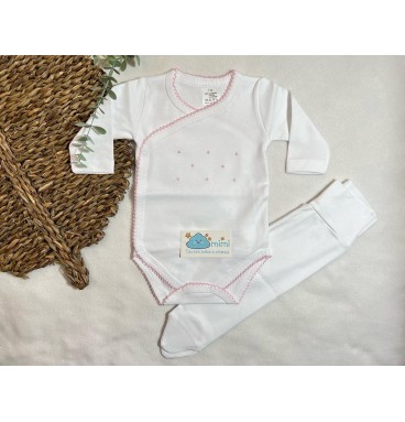 Body + Collant Pintas Rosa