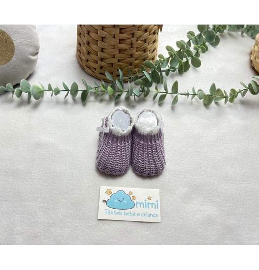 Carapins Meia com Laço Perlé Lavanda 