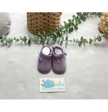 Carapins Meia com Trança Perlé Lavanda