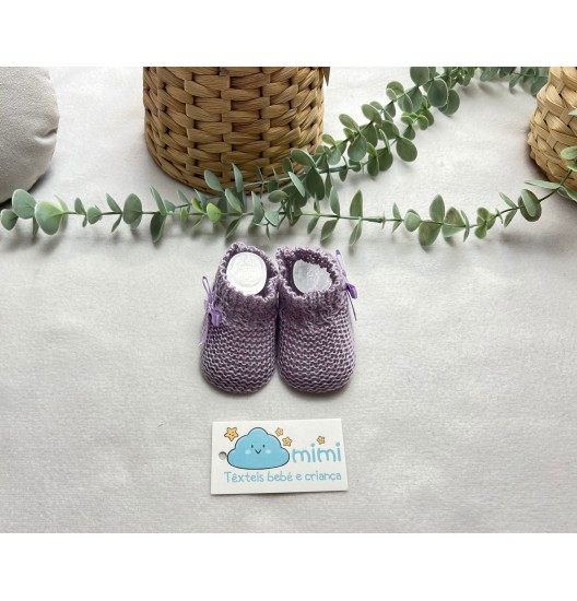 Carapins Meia com Trança Perlé Lavanda