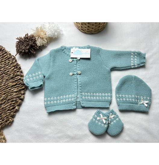 Casaco + Gorro + Luvas Triângulos  