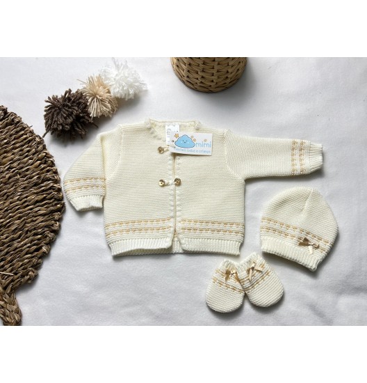 Casaco + Gorro + Luvas Triângulos  