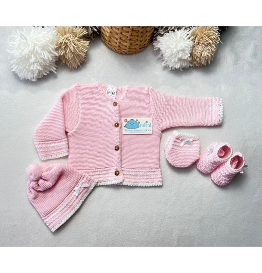 Casaco + Gorro + Luvas Pontinhos 