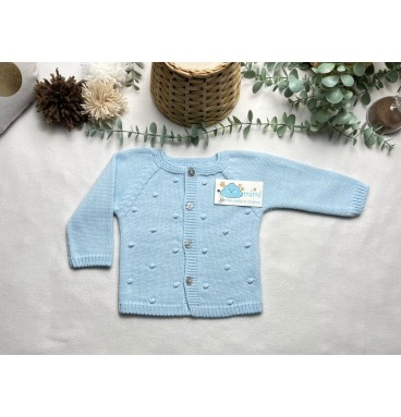 Casaquinho Malha Pompom Azul 