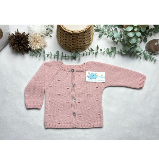 Casaquinho Malha Pompom Rosa Velho  